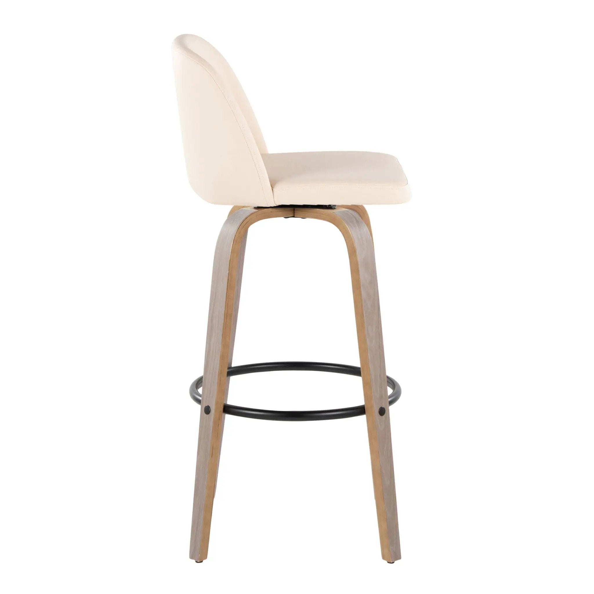 Toriano - Fixed Height Contemporary Barstool With Swivel With Round Footrest (Set of 2) by Unique Piece Furniture