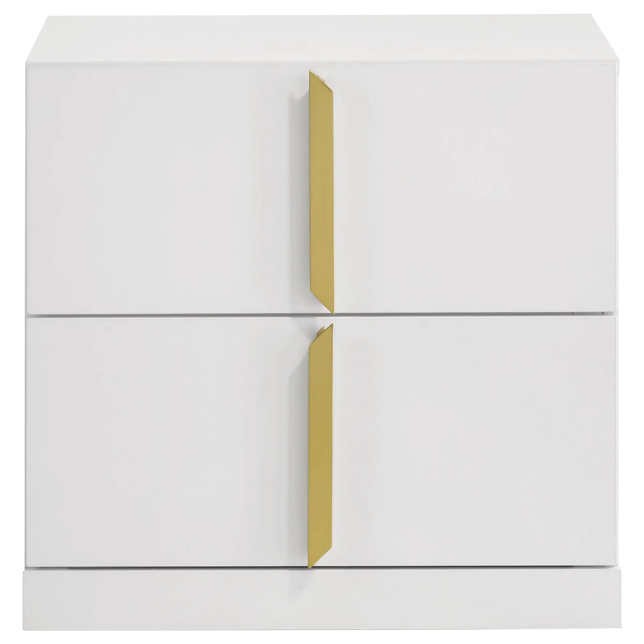 Ines 2-drawer Nightstand Bedside Table White High Gloss by Unique Piece Furniture