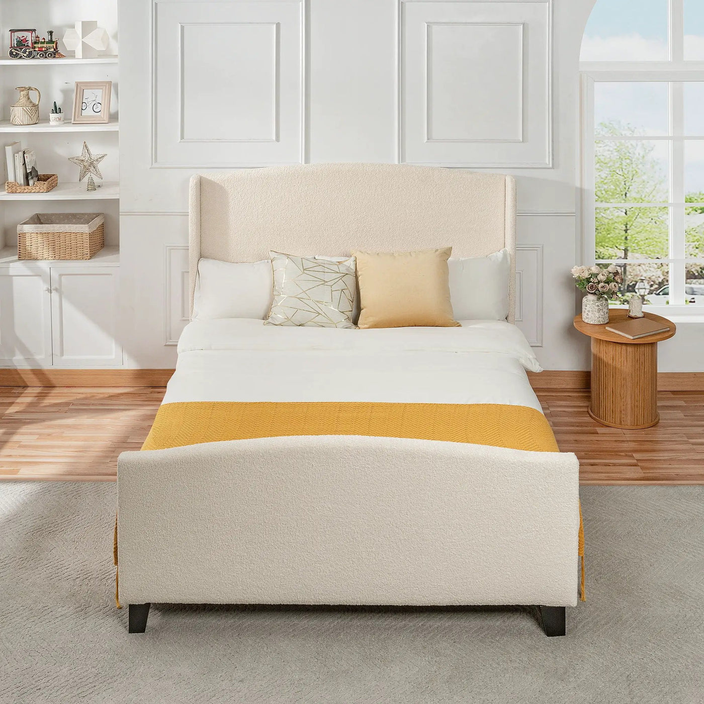 Platform Bed Frame With Tall Headboard And High Footboard by HouseOfZazla