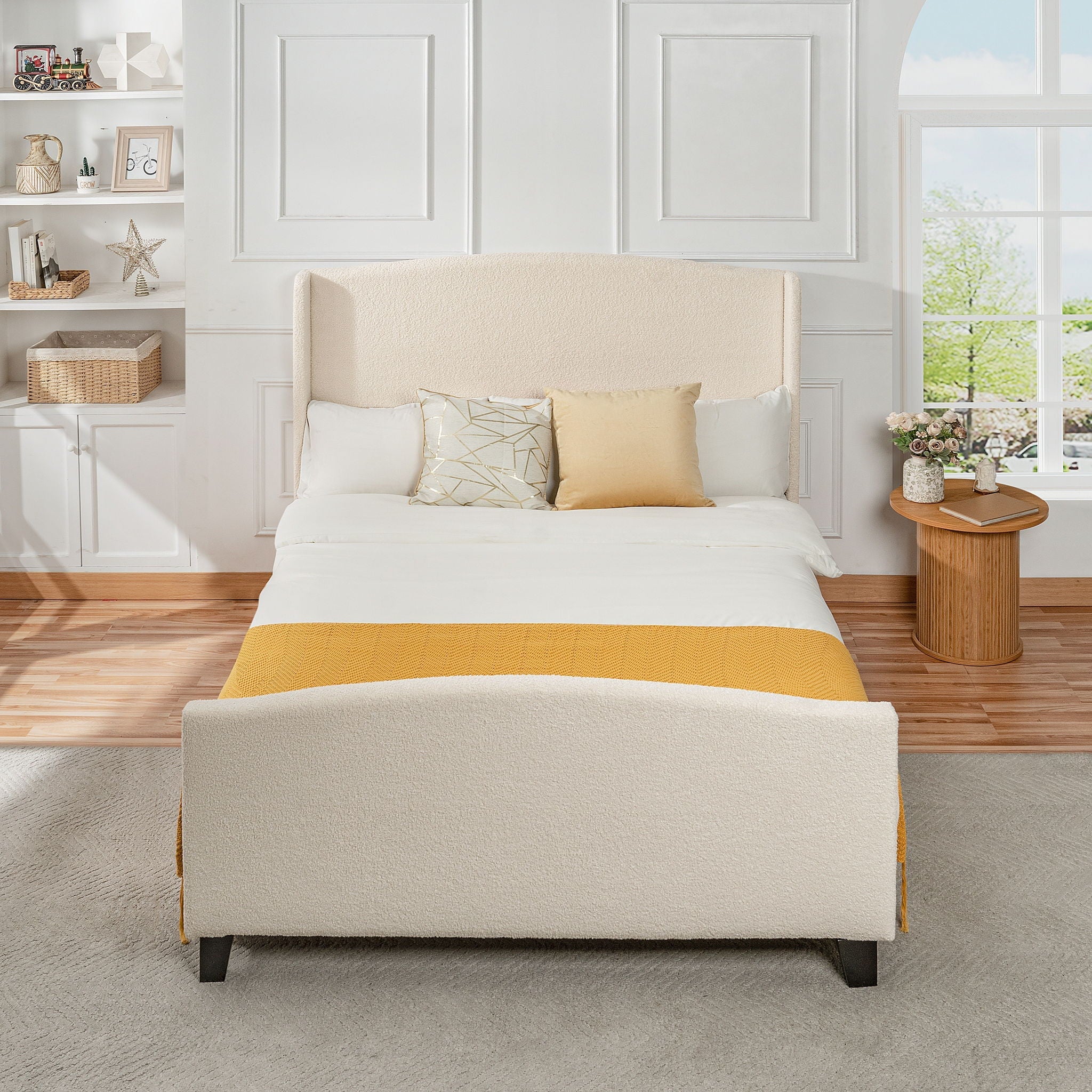 Platform Bed Frame With Tall Headboard And High Footboard by HouseOfZazla