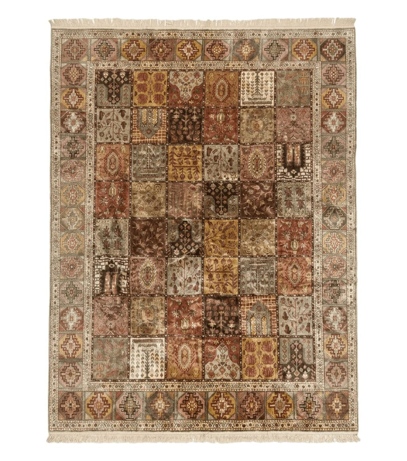 Panel Design Rug 8 x 10.6, Oriental Carpet, Belgium Power Loomed Rug by Jewel Rugs