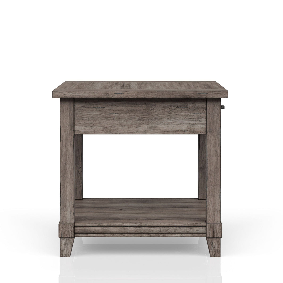 Gray End Table with Storage Drawer and USB Charging Ports, photo 3 of 6