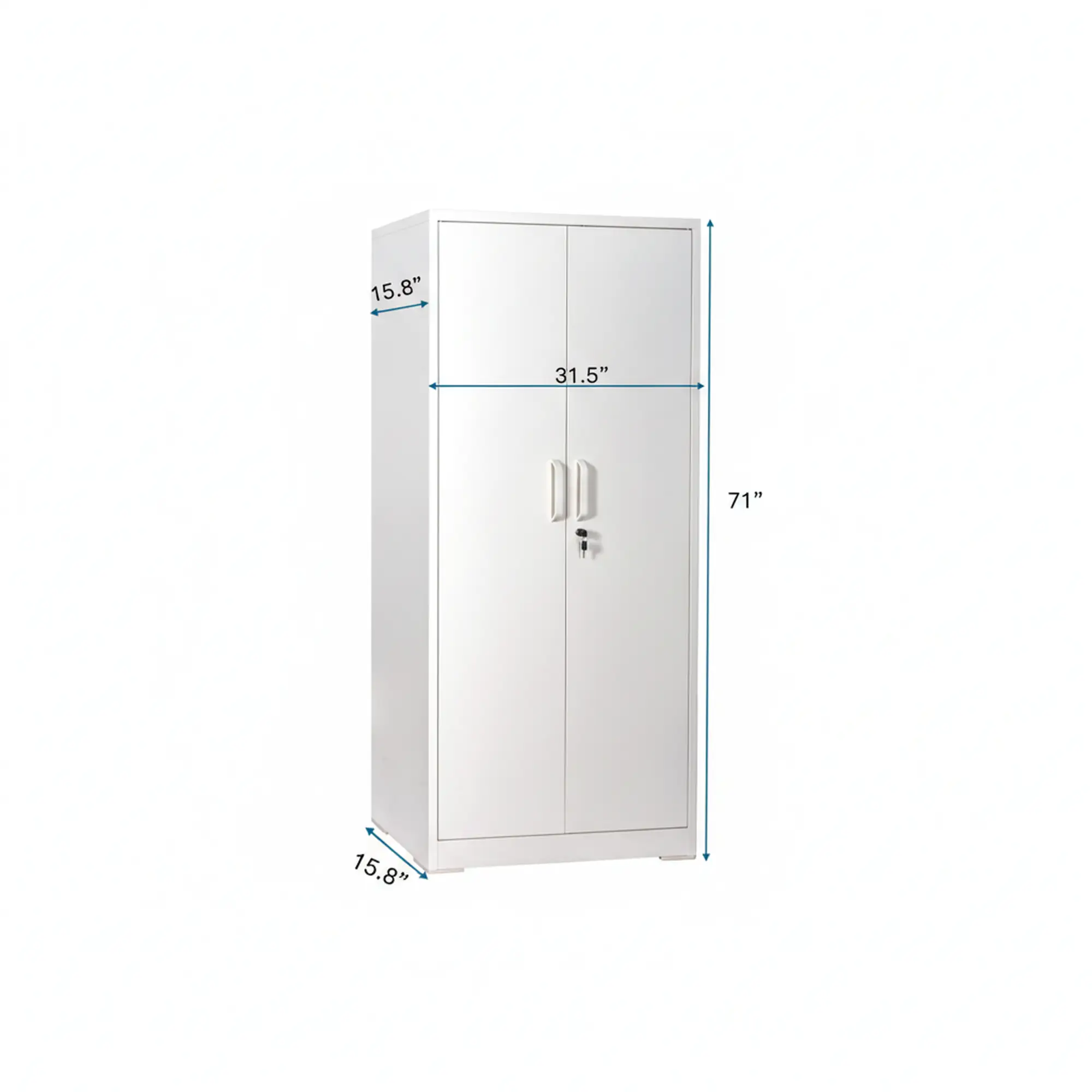 Container Furniture Direct Ironclad 71" Metal Storage Cabinet with Locking Doors and 4 Adjustable Shelves by HouseOfZazla