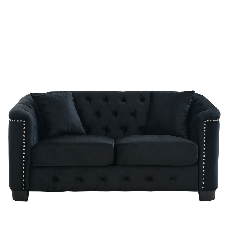 Modern Chesterfield Sofa With Tufted Backrest For Living Room by HouseOfZazla