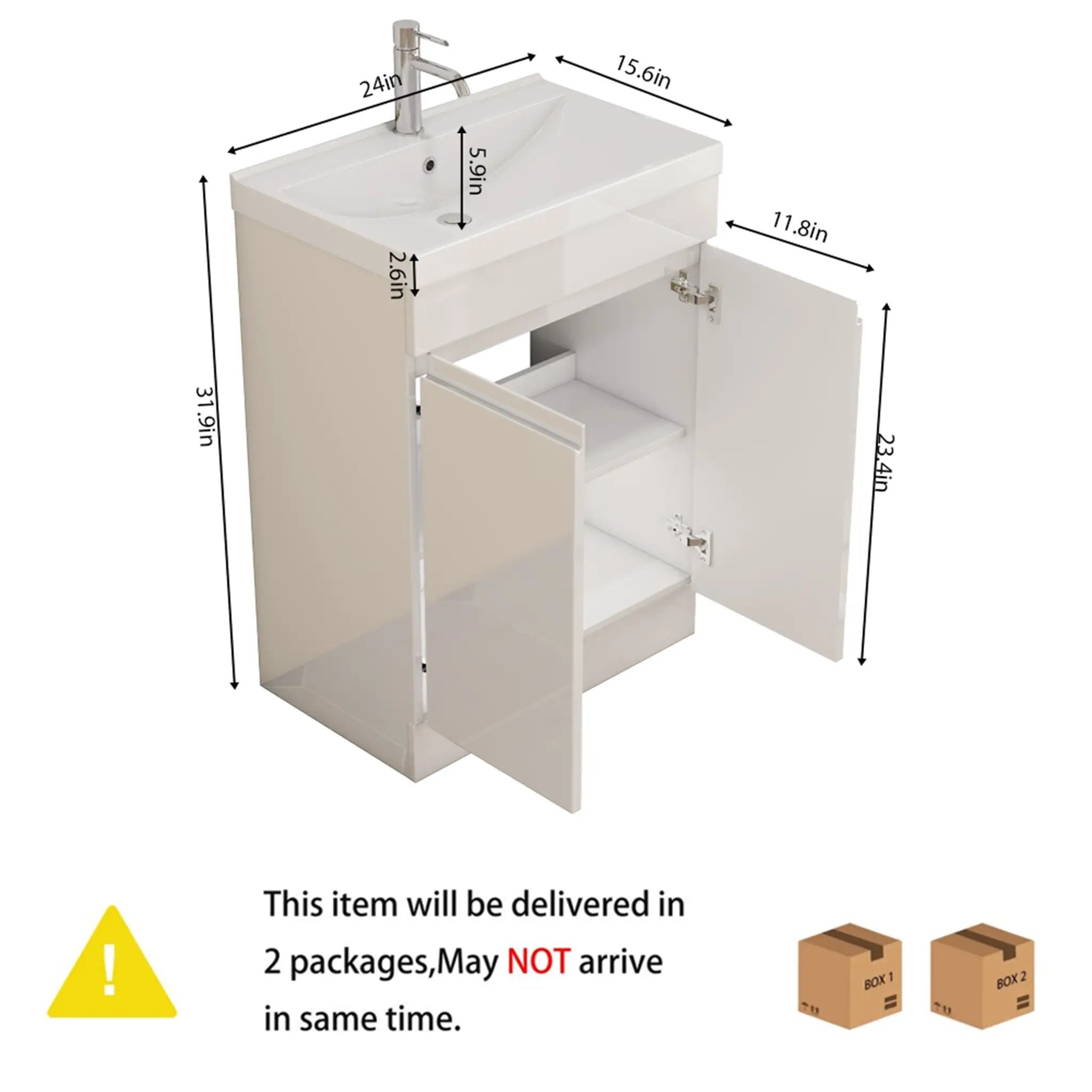 24-Inch Bathroom Vanity With Sink Combo by HouseOfZazla