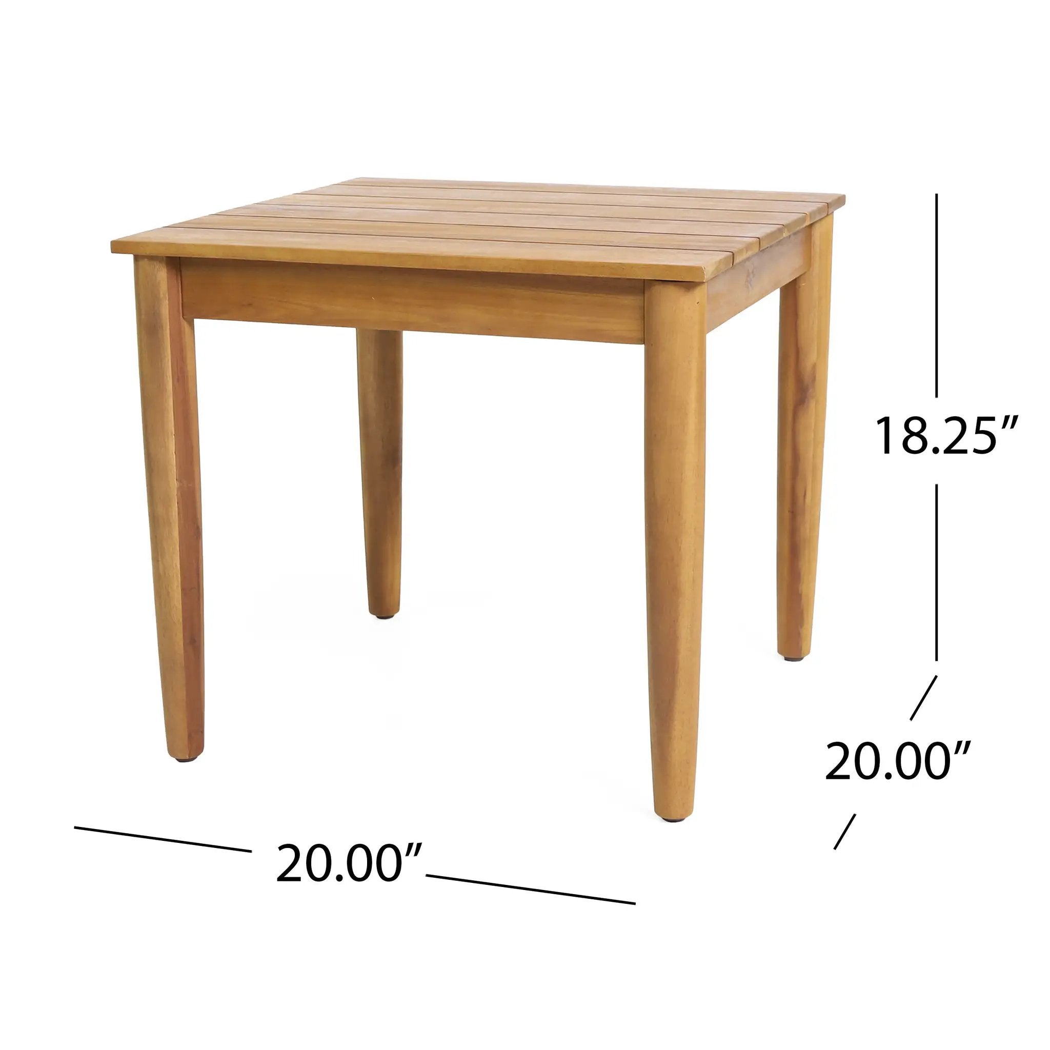 Acacia Wood Outdoor Set: 2 Club Chairs + Rustic Slat Side Table by HouseOfZazla