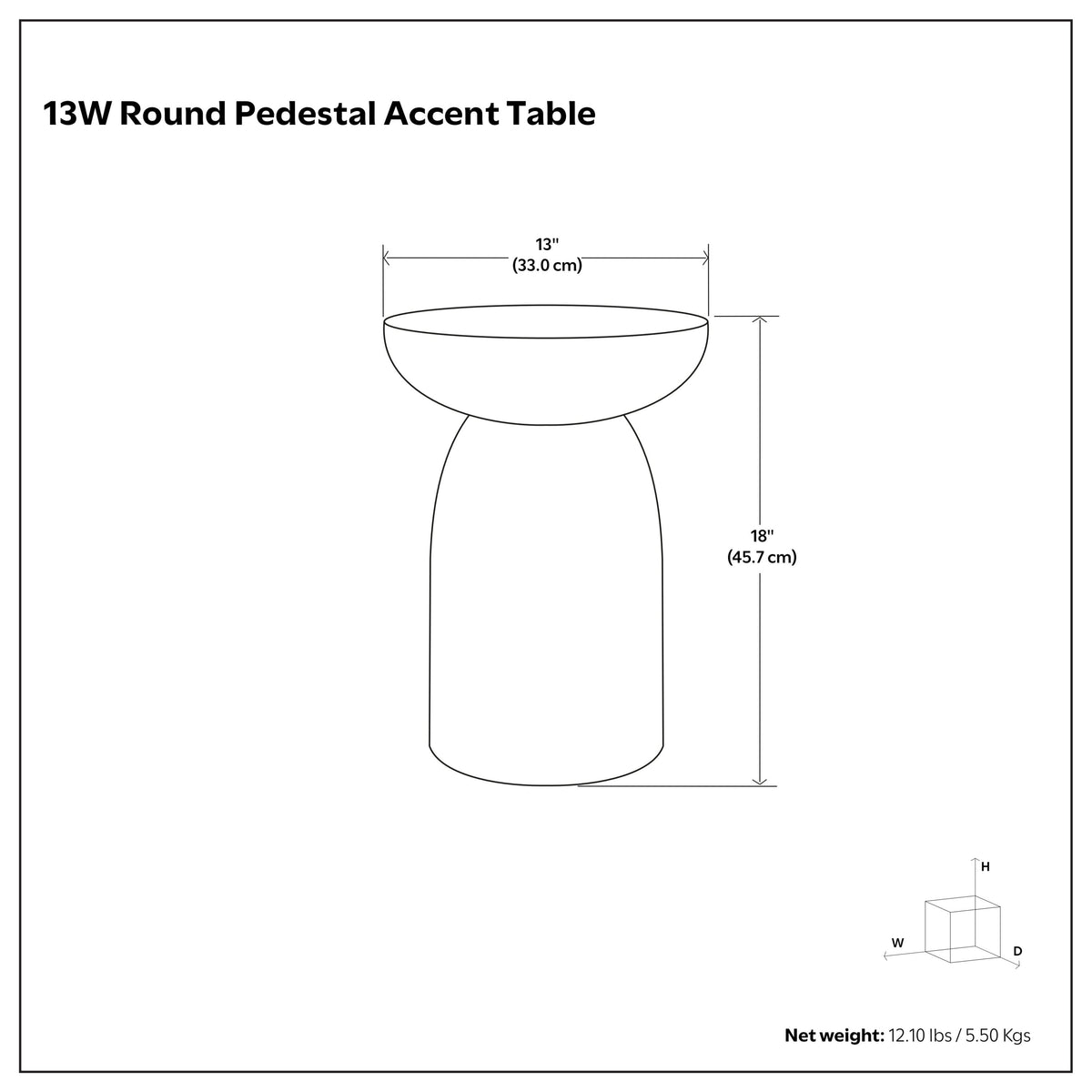 Elmford 13W Round Pedestal Dimple Accent Table - White, photo 5 of 5
