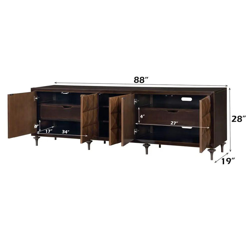 Diya - Console Cabinet - Forged Bronze & Espresso by Unique Piece Furniture