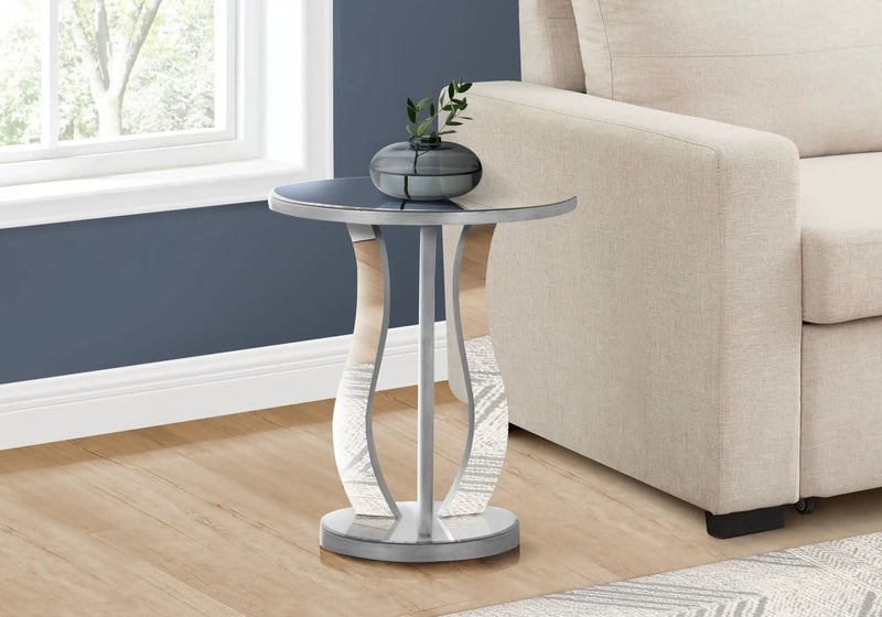 Accent Table, Side Mirror, Transitional - Silver by Unique Piece Furniture
