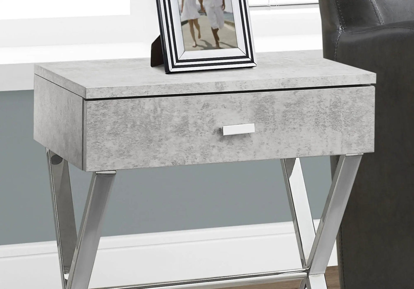 Accent Side X Table, Storage Drawer, Contemporary & Modern by Unique Piece Furniture