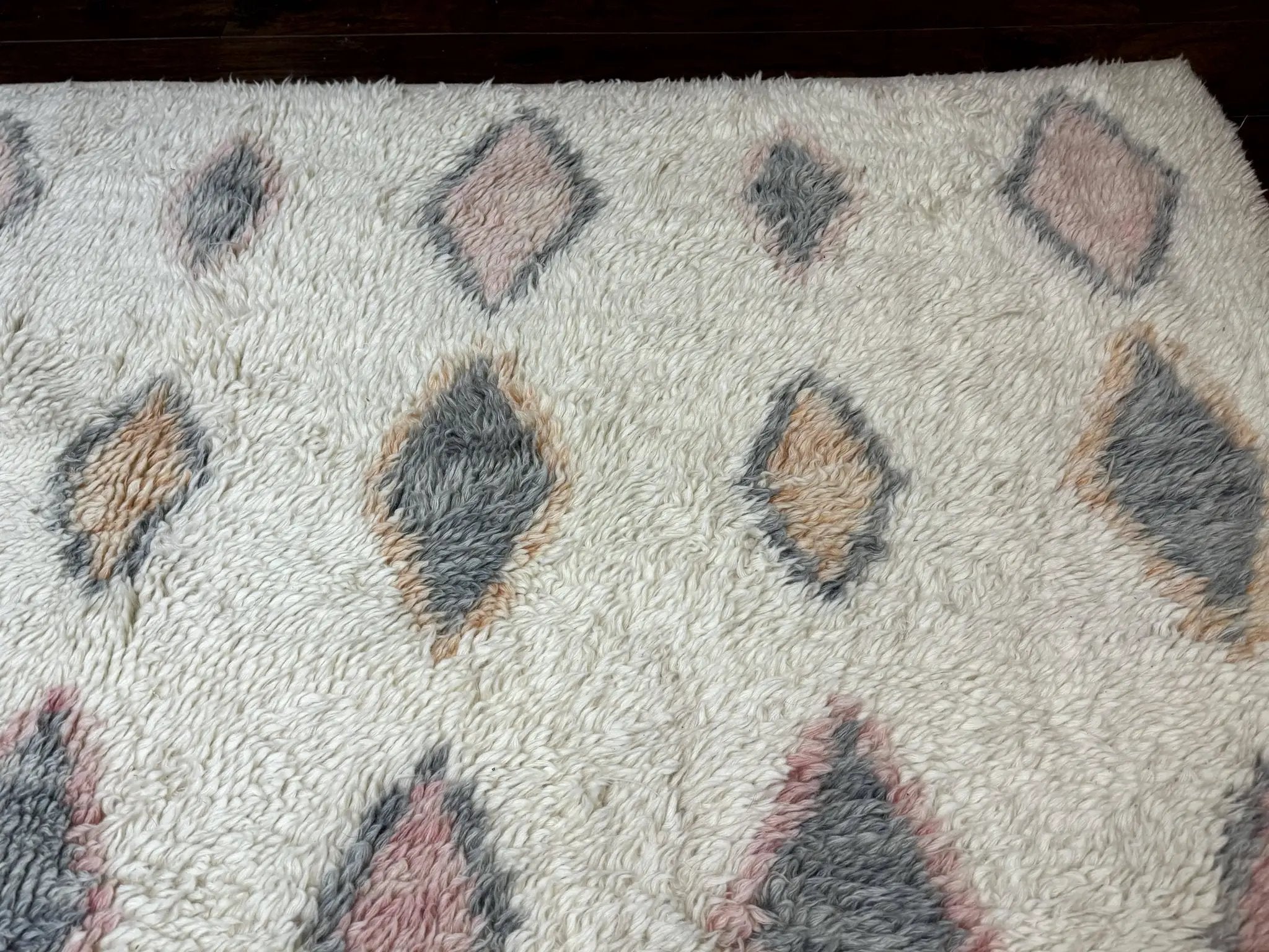 Large Modern Contemporary Indian Shag Rug 11x14, Ivory, Handmade Wool Carpet by Jewel Rugs