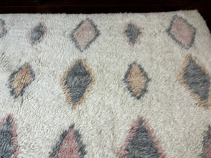 Large Modern Contemporary Indian Shag Rug 11x14, Ivory, Handmade Wool Carpet by Jewel Rugs
