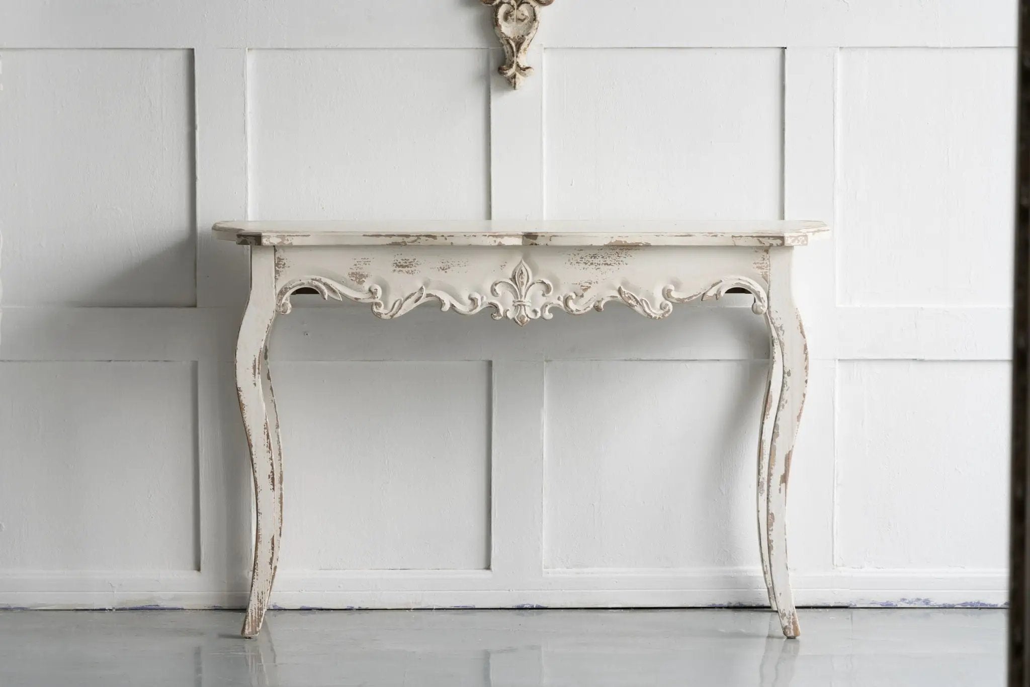 Slimline wash Console Table, For Hallway Living Room Bedroom - White Washed by Unique Piece Furniture