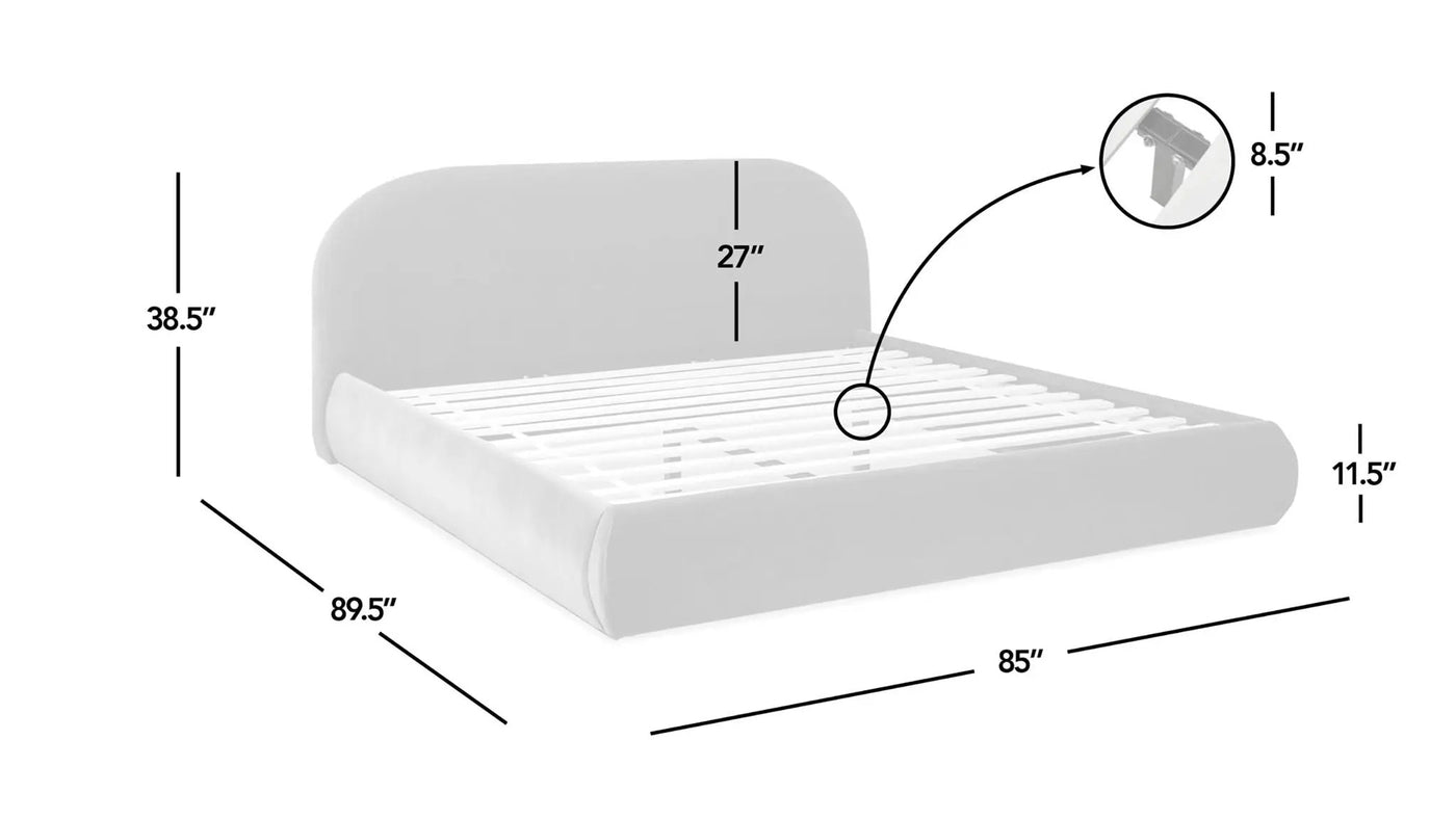 Archie Puffy Grounded - Upholstered Platform Bed by HouseOfZazla