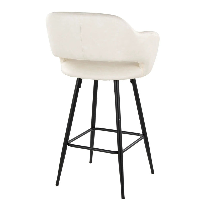 Margarite - Contemporary Fixed Height Counter Stool With Square Footrest (Set of 2) by HouseOfZazla