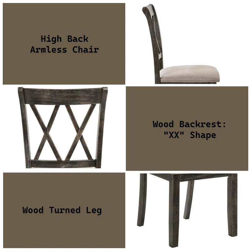 Claudia II - Weathered 7 Pieces Dining Room Set - Gray by Unique Piece Furniture