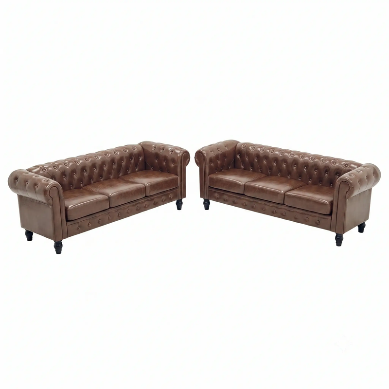 2 Piece Chesterfield Sofa Set by HouseOfZazla