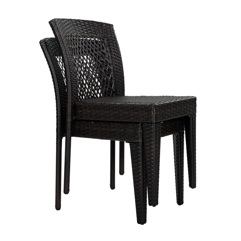7 Piece Outdoor Dining Set with Table and 6 Chairs - Brown Multi by HouseOfZazla