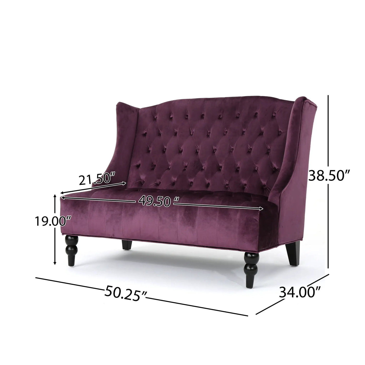 Nurturing Upholstered Loveseat With Wing Back And Diamond Tufting by HouseOfZazla
