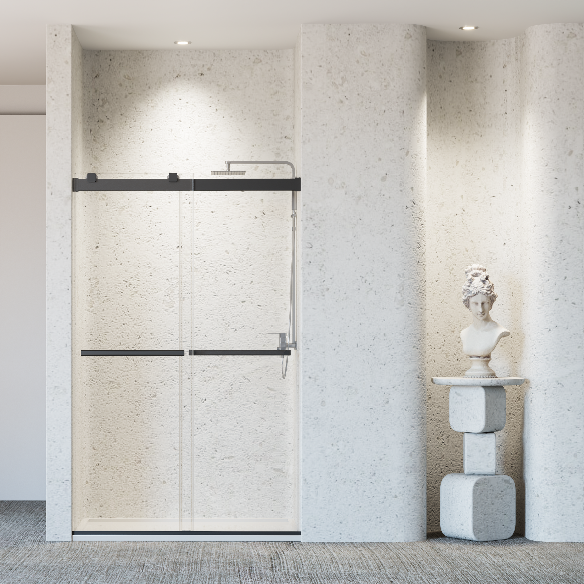 46-48" W x 76" H Frameless Double Sliding Soft-Close Shower Door by HouseOfZazla