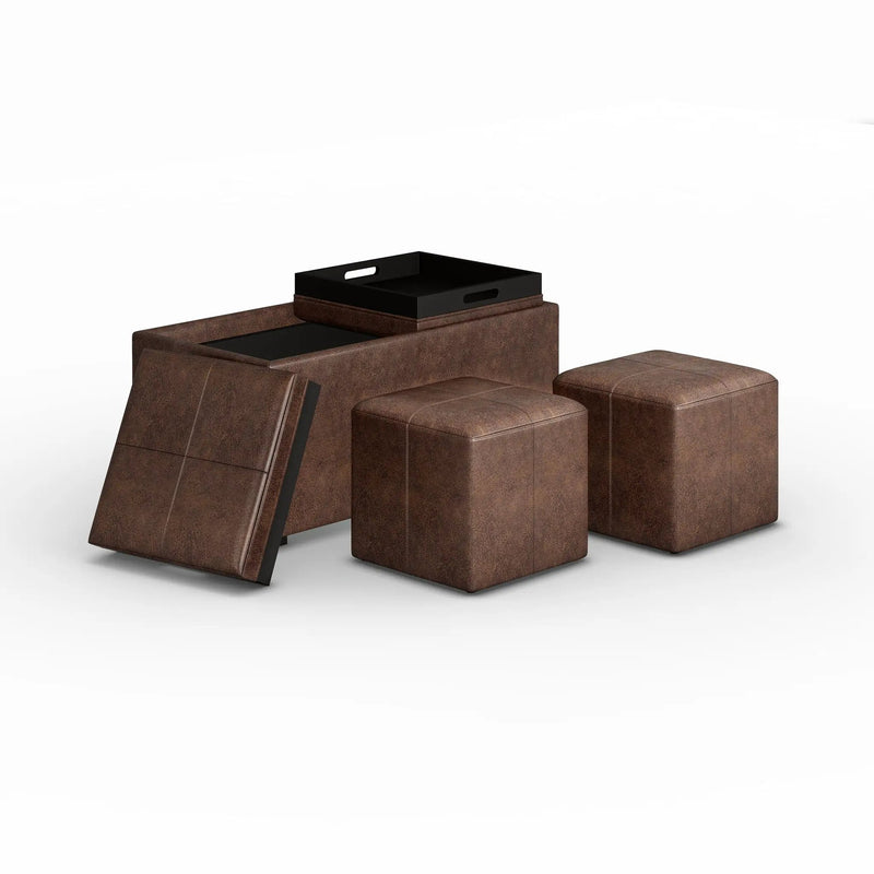 Avalon - 5 Piece Storage Ottoman, Contemporary by Unique Piece Furniture