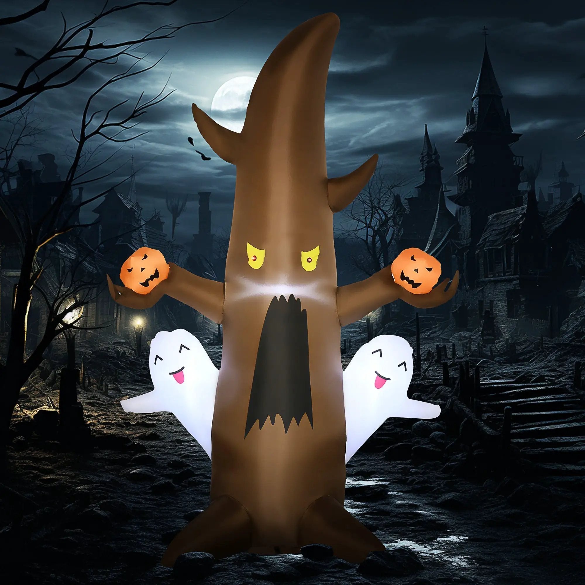 5FT Illuminated Inflatable Halloween Ghost Tree by HouseOfZazla