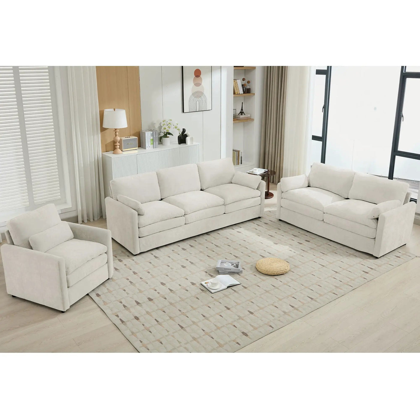 Cozy Upholstered Sofa Set For Living Room by HouseOfZazla