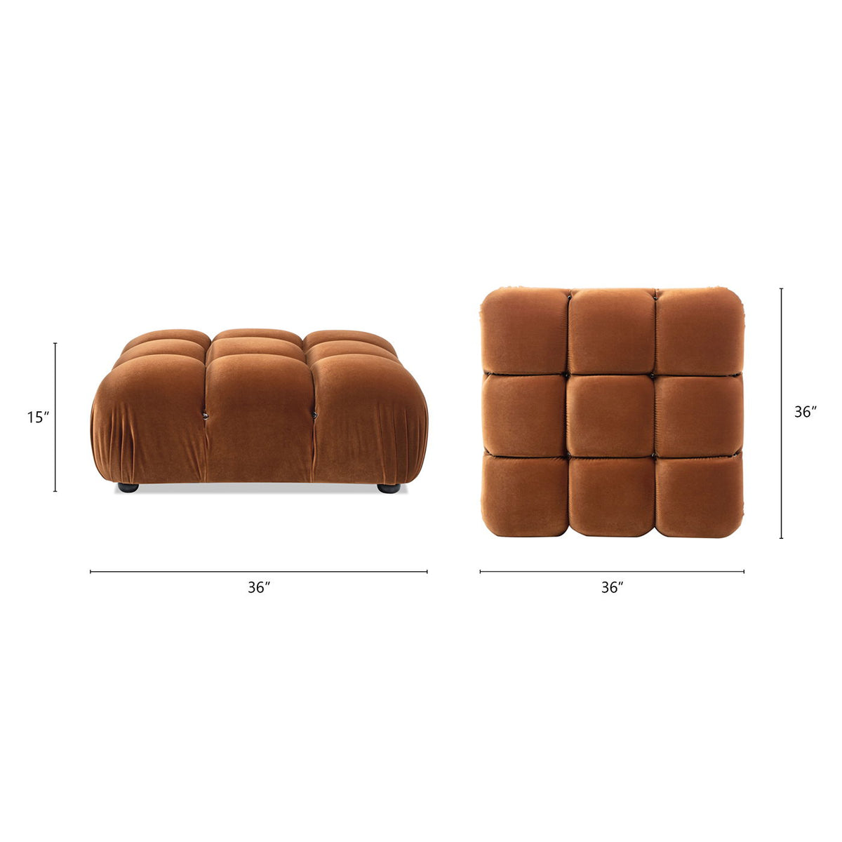 Bubble Modular Modern Cocktail Ottoman with High-Density Foam - Multiple Colors, photo 7 of 34