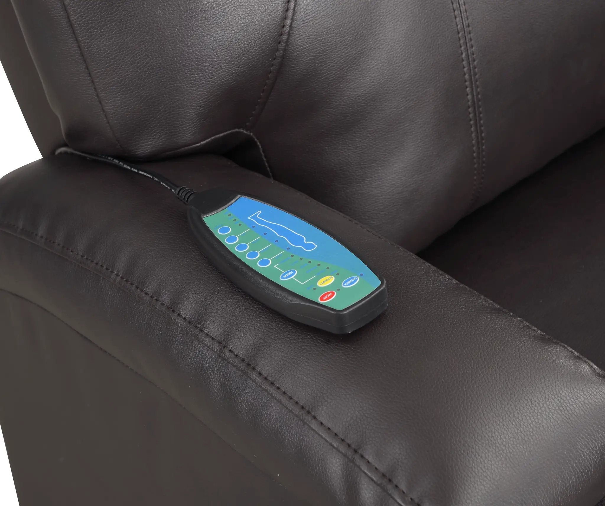 Brown Leather Recliner Aire w/Power Lift & Massage by HouseOfZazla