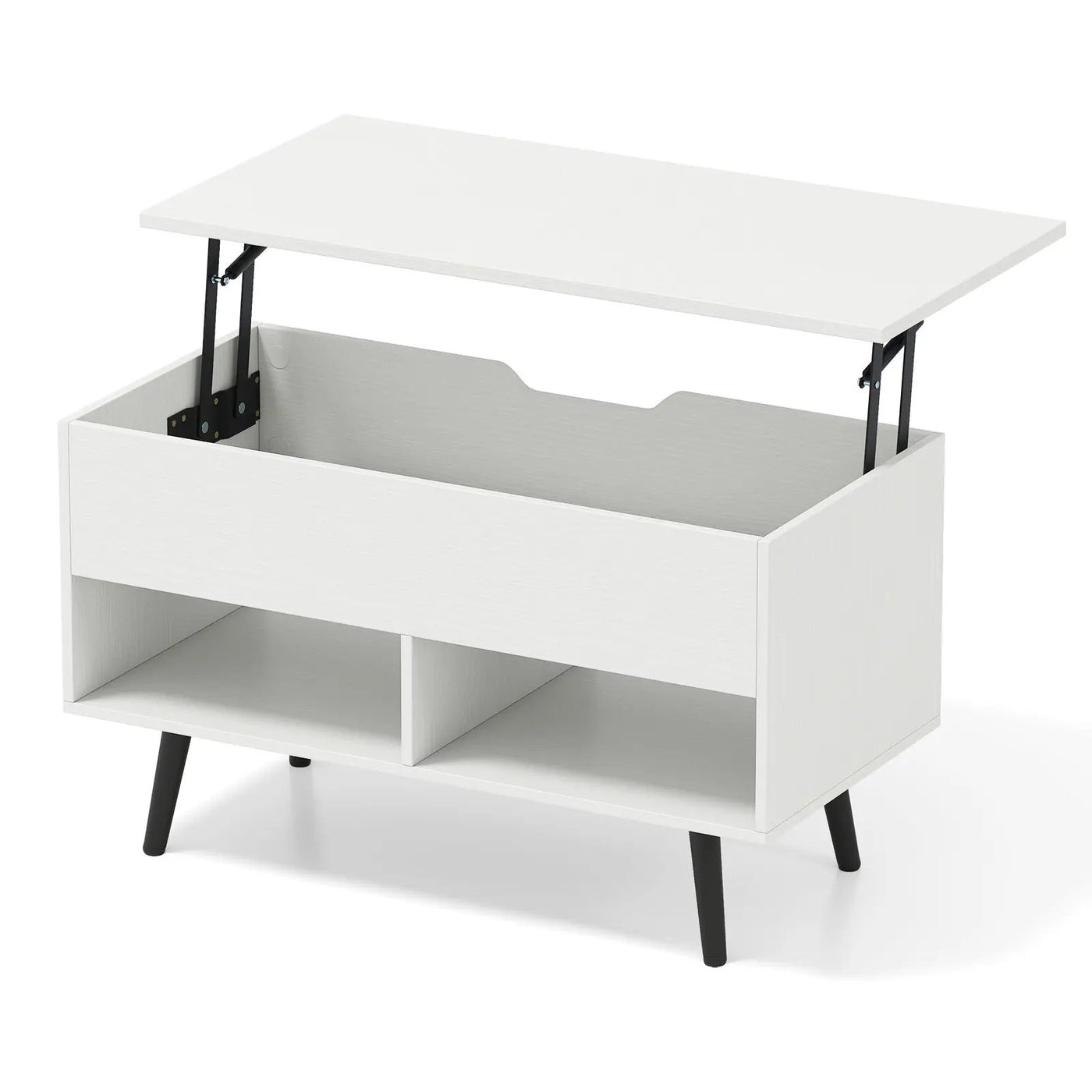 31.5 Inch Lift-Top Coffee Table with Hidden Storage and 2 Open Shelves by DirectDeals