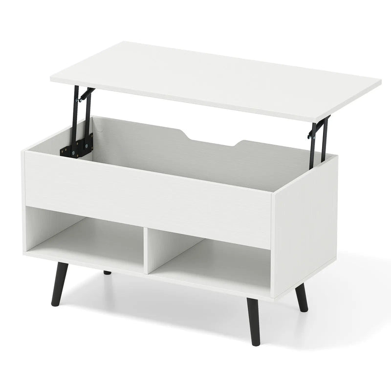 31.5 Inch Lift-Top Coffee Table with Hidden Storage and 2 Open Shelves by DirectDeals