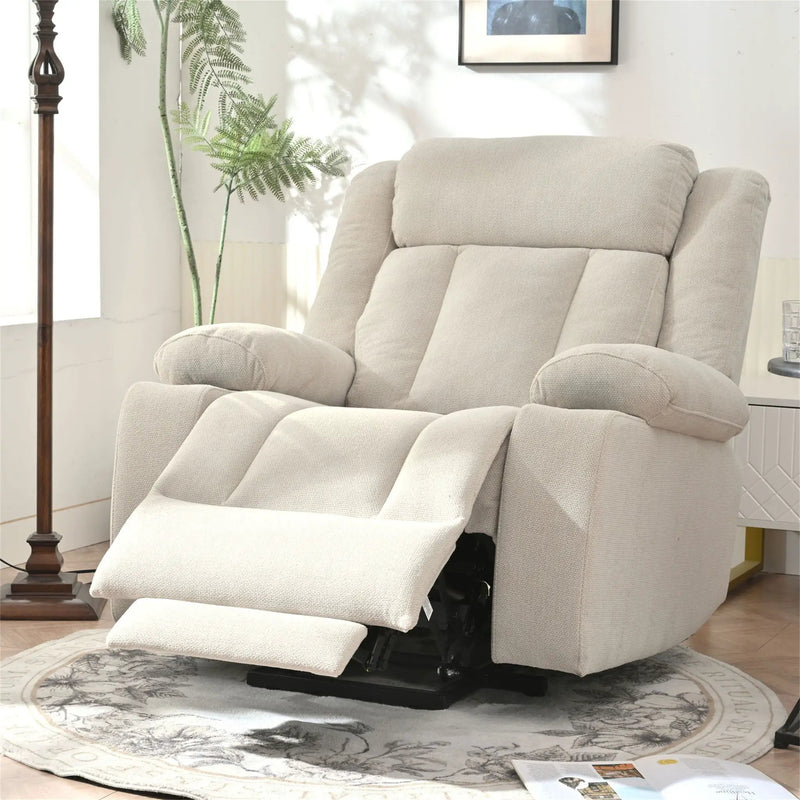 Power Lift Recliner Chair With Extended Footrest, Remote Control, Cup Holders, And Side Pockets by Unique Piece Furniture