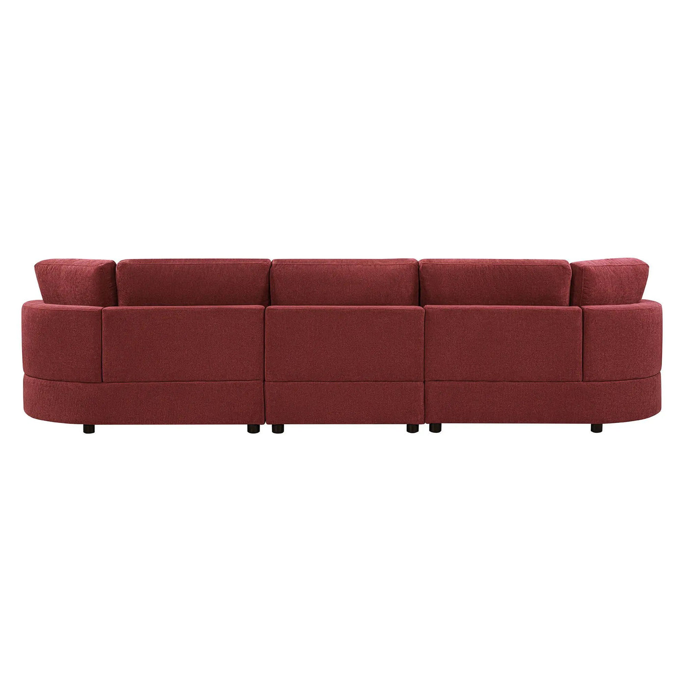 Modern 3 Seater Upholstered Sofa With Curved Design by HouseOfZazla