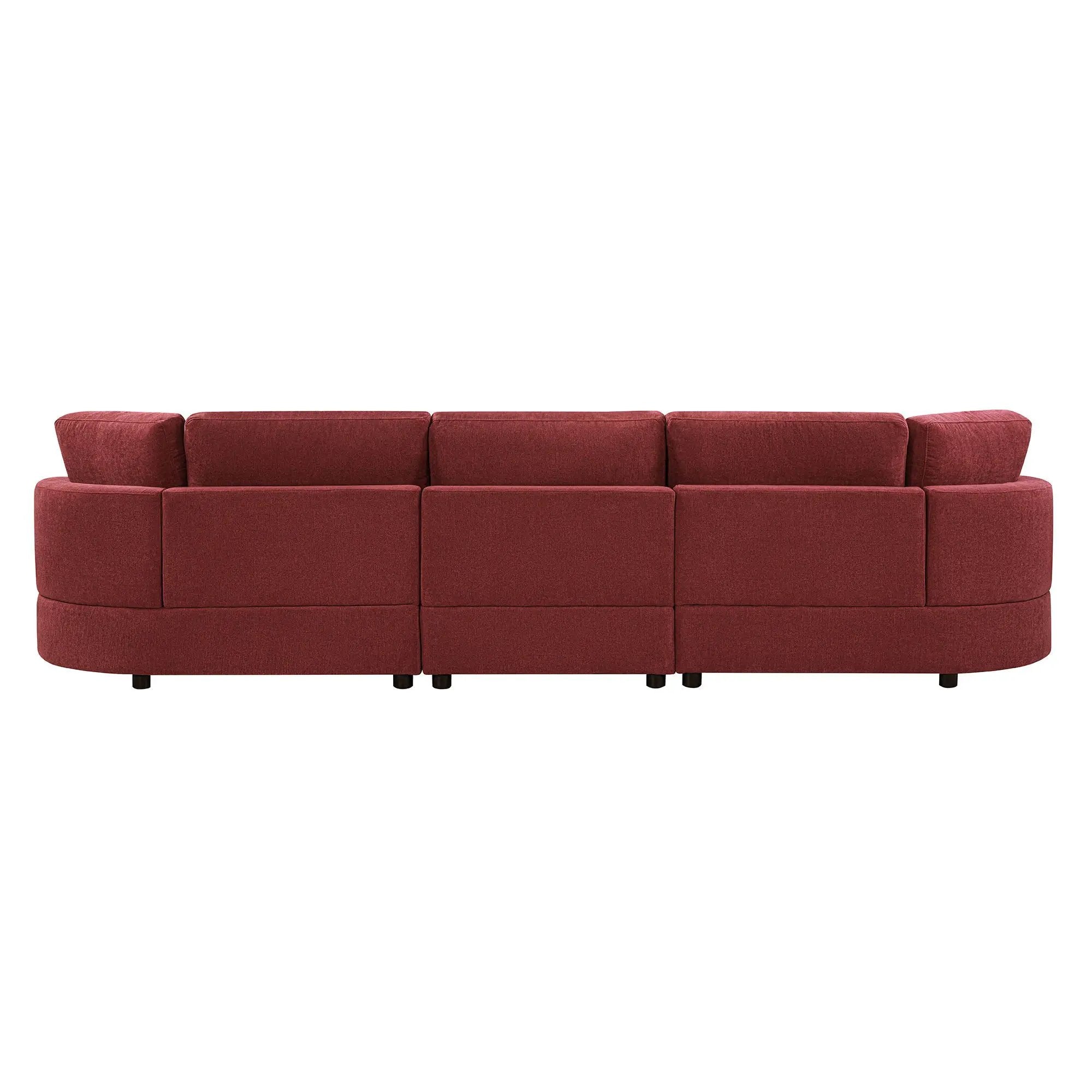 Modern 3 Seater Upholstered Sofa With Curved Design by HouseOfZazla