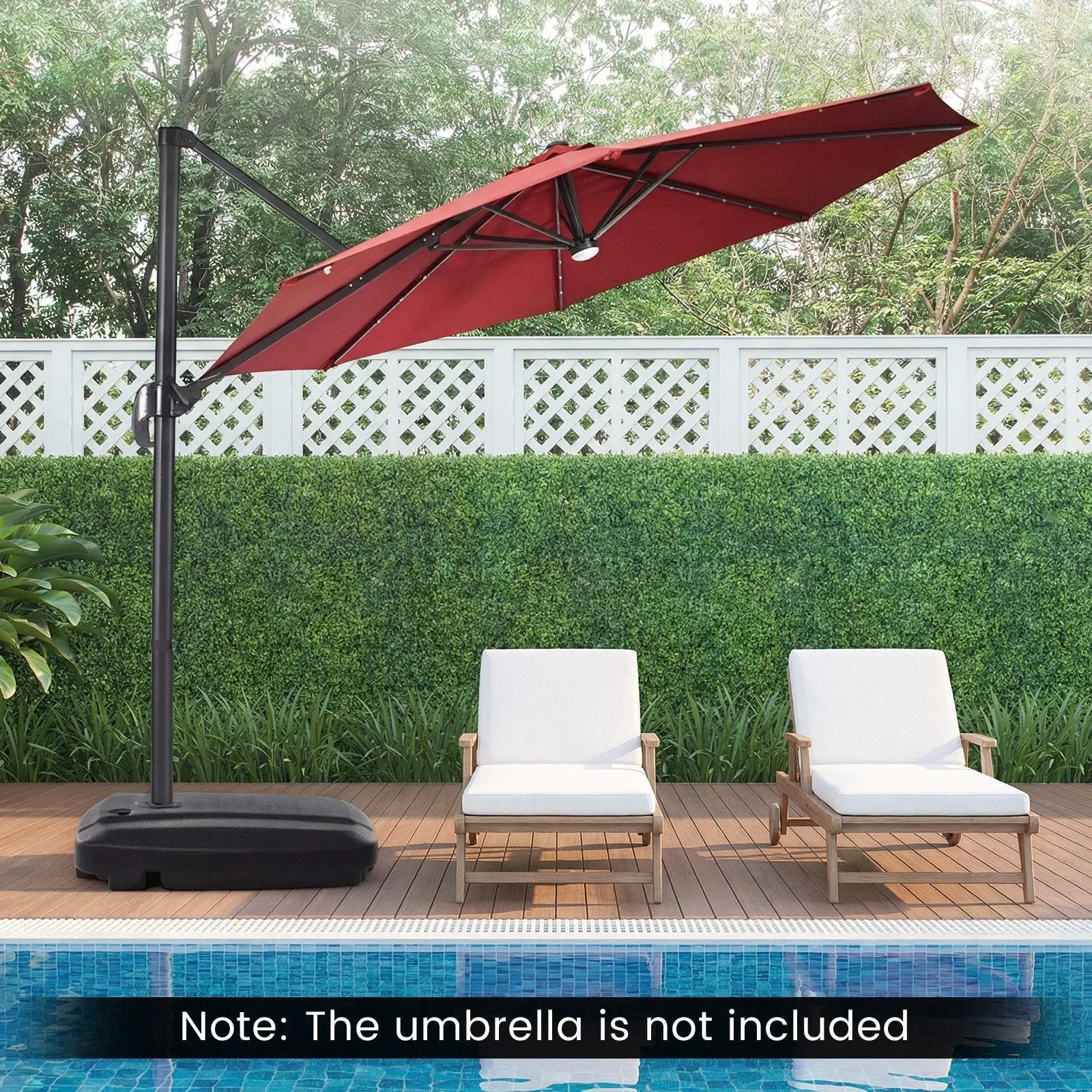 225 LBS Cantilever Patio Umbrella Base with Wheels and Crossed Base by DirectDeals