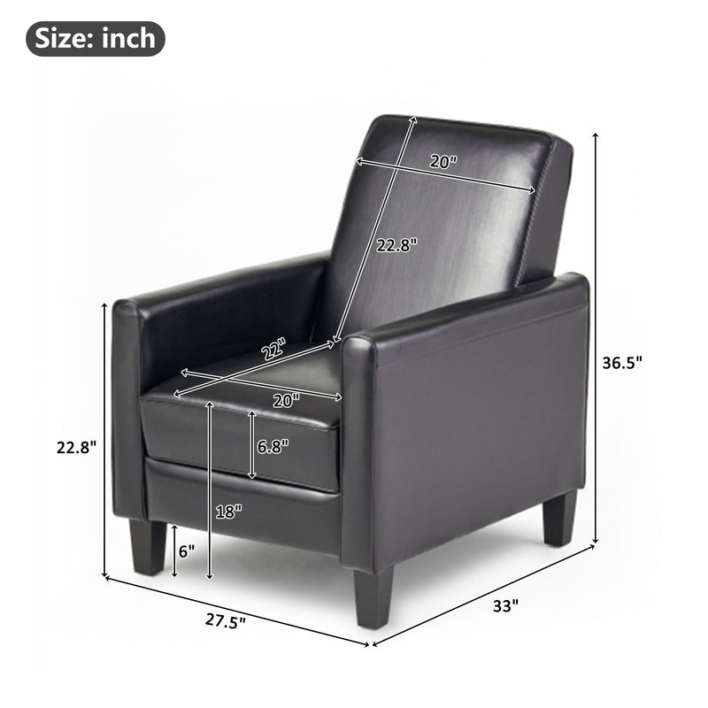 Upholstered Push Back Recliner Chair For Living Room by HouseOfZazla