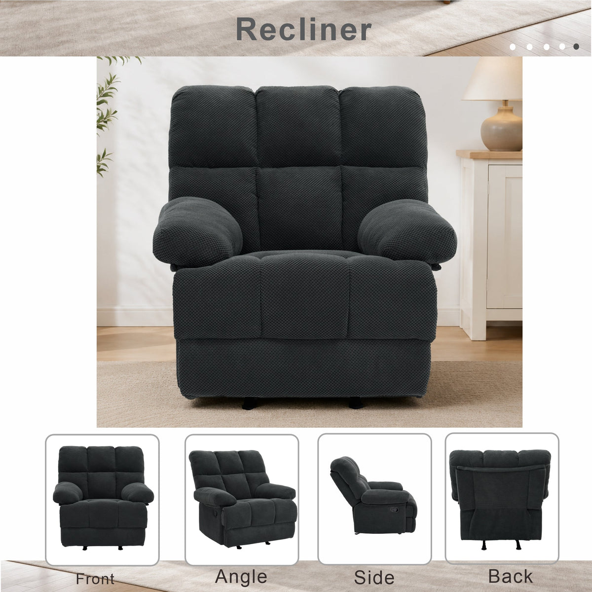 Modern Manual Rocker Recliner Chair, photo 4 of 10