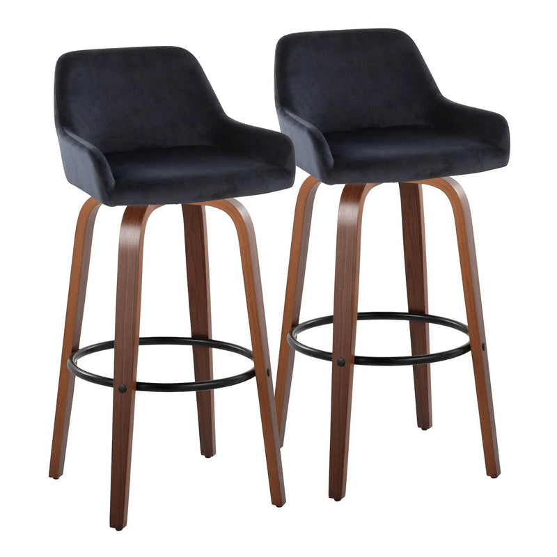 Daniella - Contemporary Fixed Height, Barstool & Swivel And Round Footrest (Set of 2) by Unique Piece Furniture