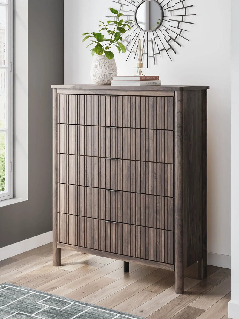 Pamytta - Five Drawer Wide Chest - Brown by Unique Piece Furniture
