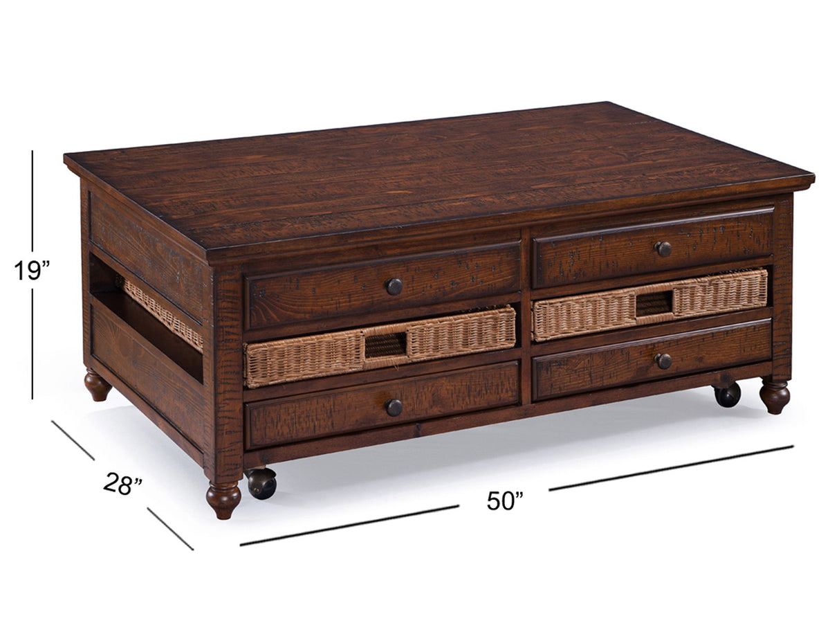 Cottage Lane - Wood Rectangular Lift-top Cocktail Table - Coffee, photo 2 of 7
