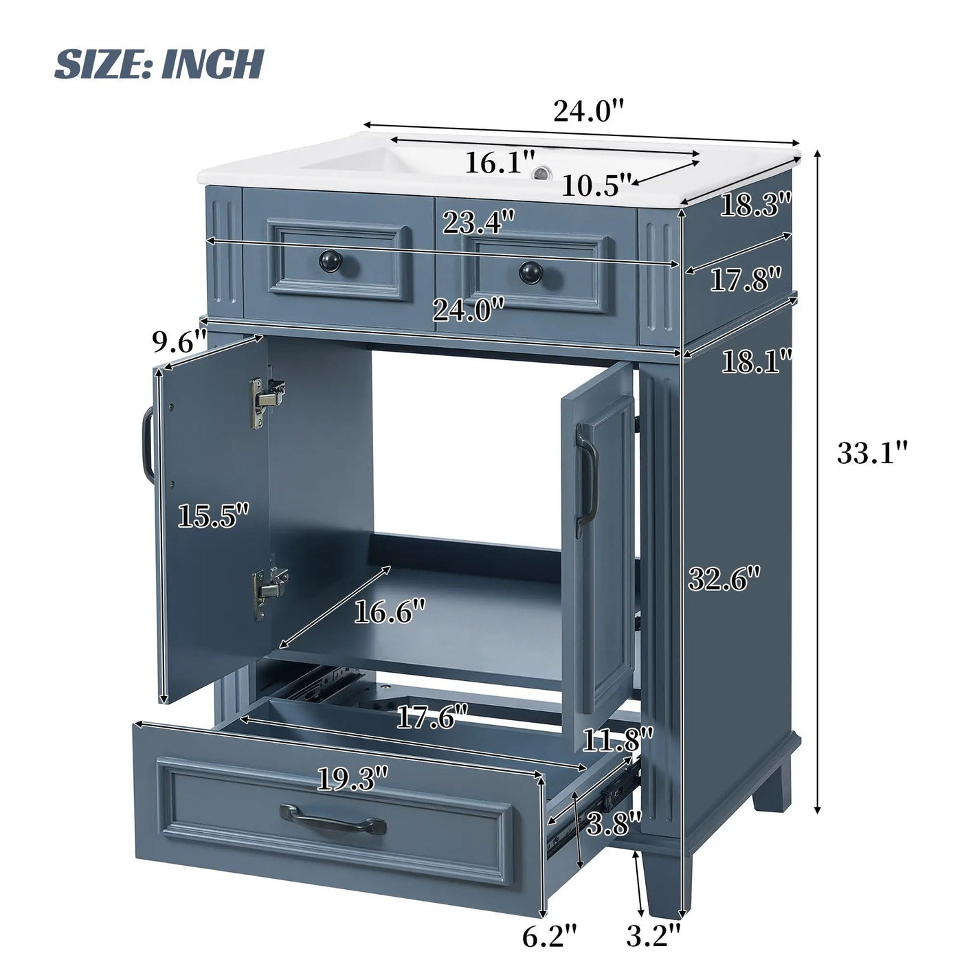 Bathroom Vanity With Sink And Storage Cabinet by HouseOfZazla