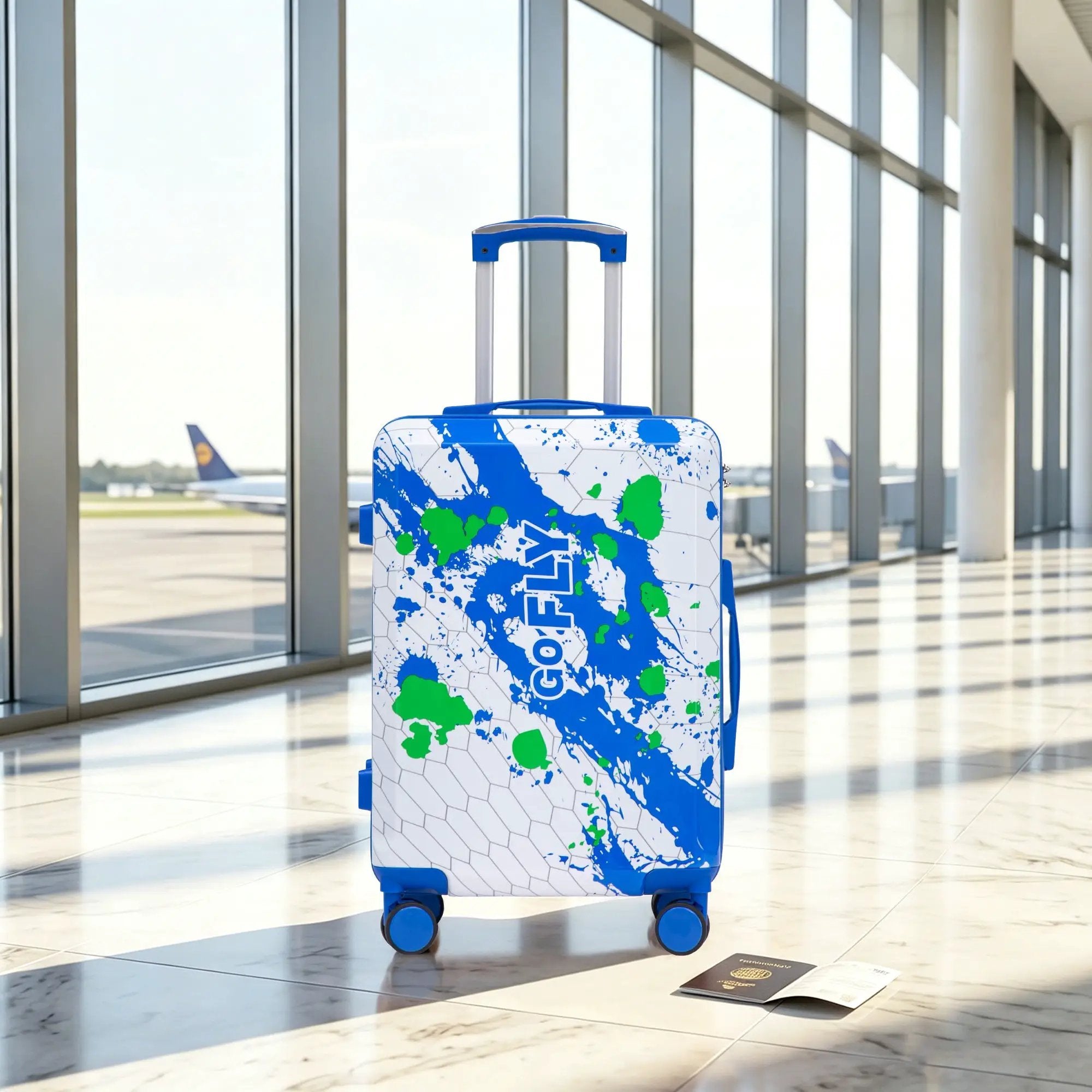 20 Inch PC Spinner Wheel Luggage - Blue by HouseOfZazla