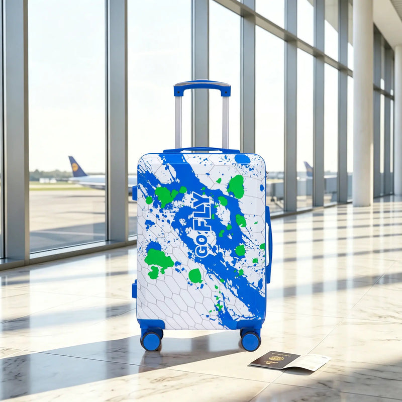 20 Inch PC Spinner Wheel Luggage - Blue by HouseOfZazla