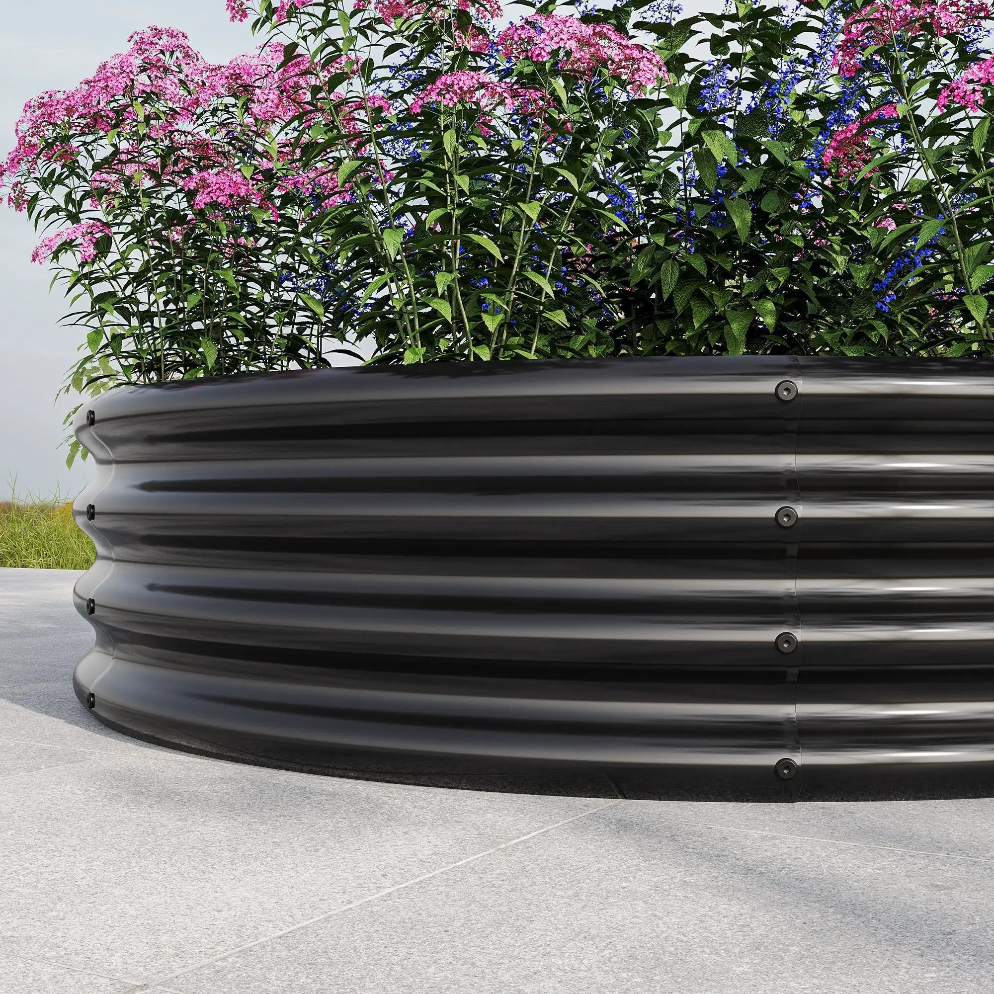 2PCS 47.24" Round Raised Garden Beds for Outdoor Gardening by HouseOfZazla