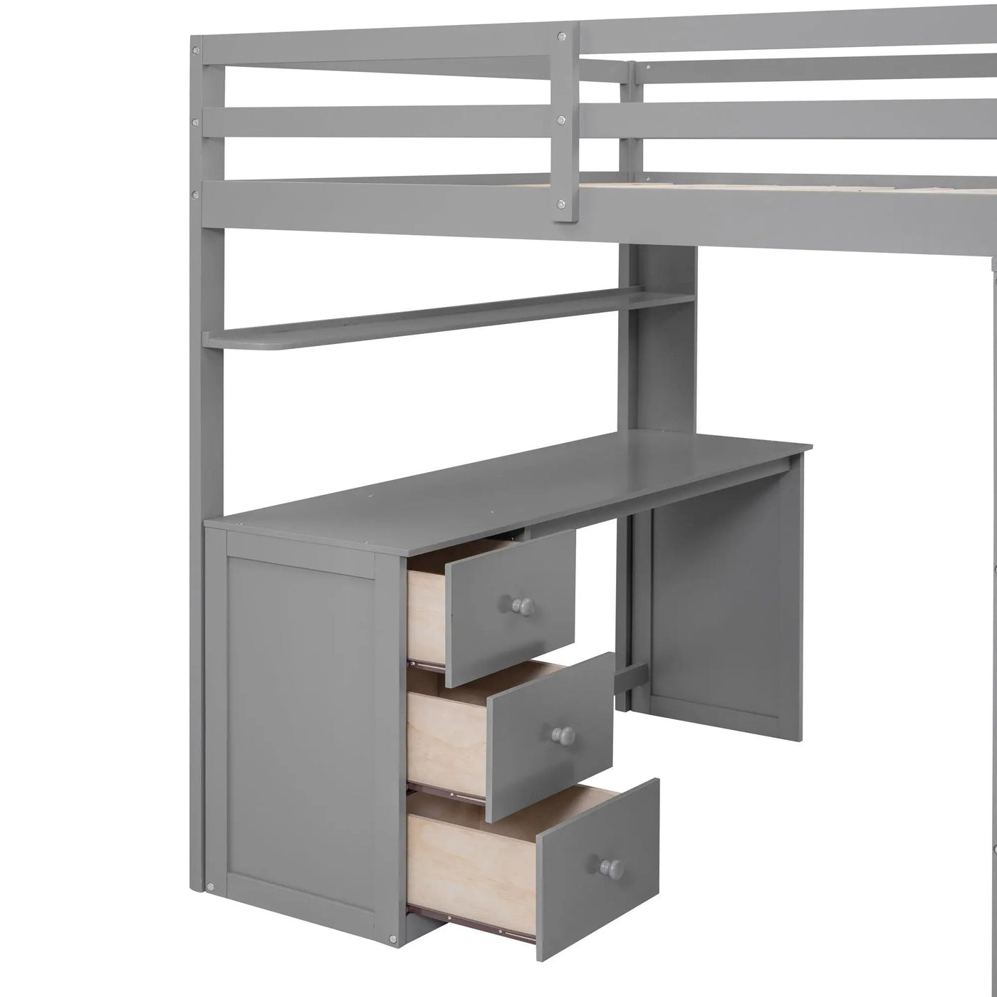 Loft Bed With Drawers, Desk, And Wardrobe by HouseOfZazla