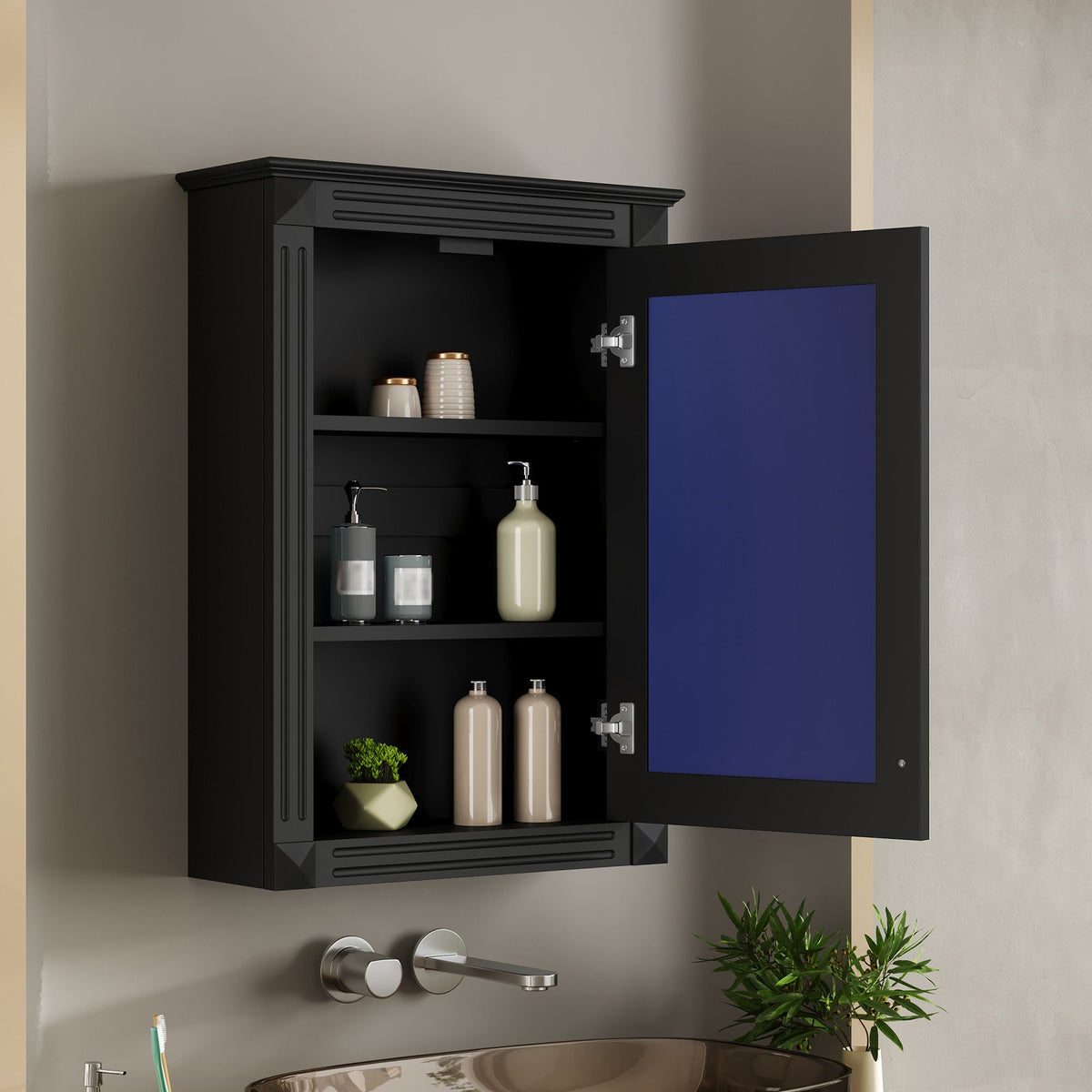 Wall Mounted Bathroom Storage Medicine Cabinet For Over Toilet With Mirror, photo 6 of 21