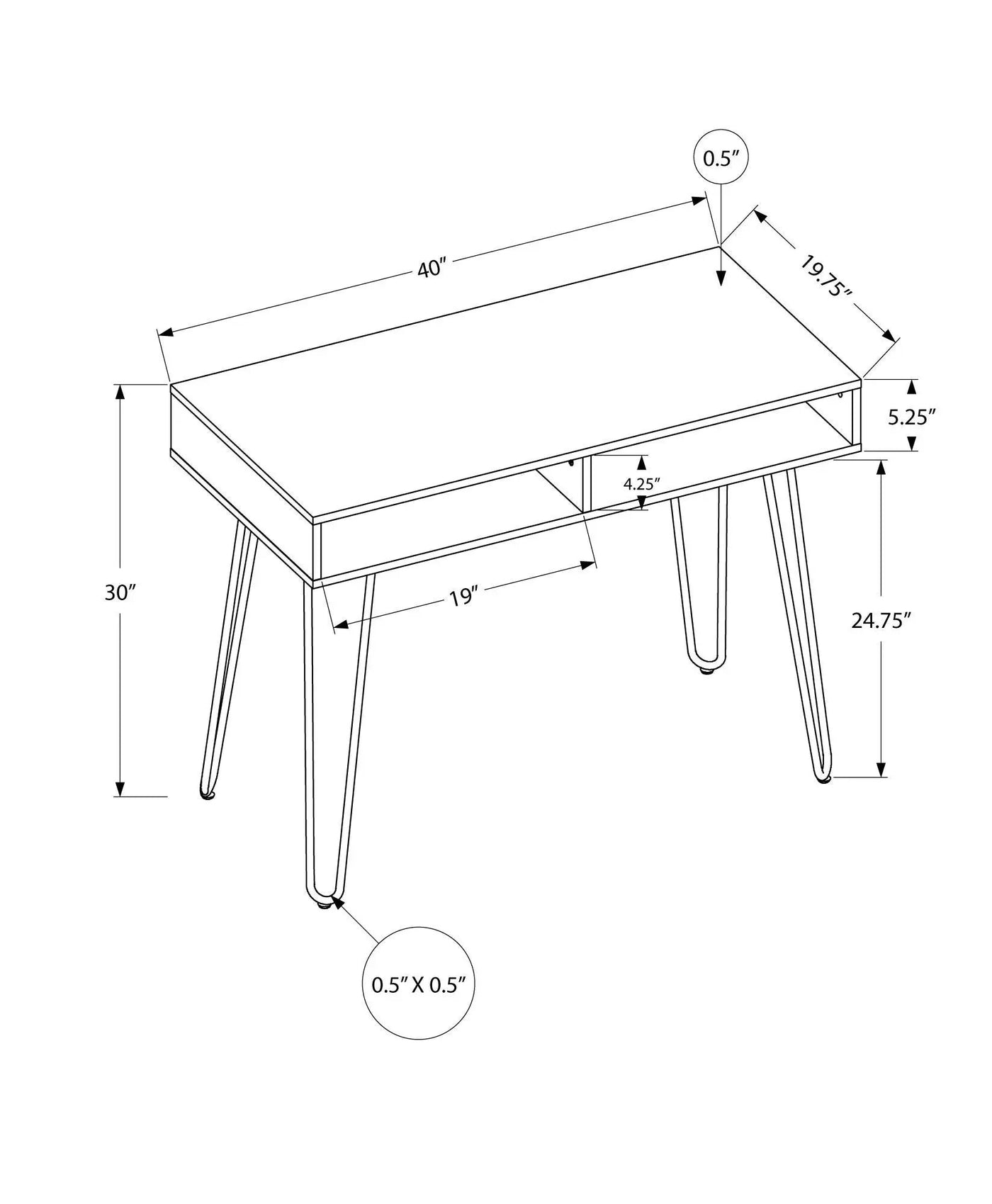 Computer Desk, Home Office, Laptop, Left And Right Set-Up, Storage Drawers, Work, Contemporary, Modern by Unique Piece Furniture
