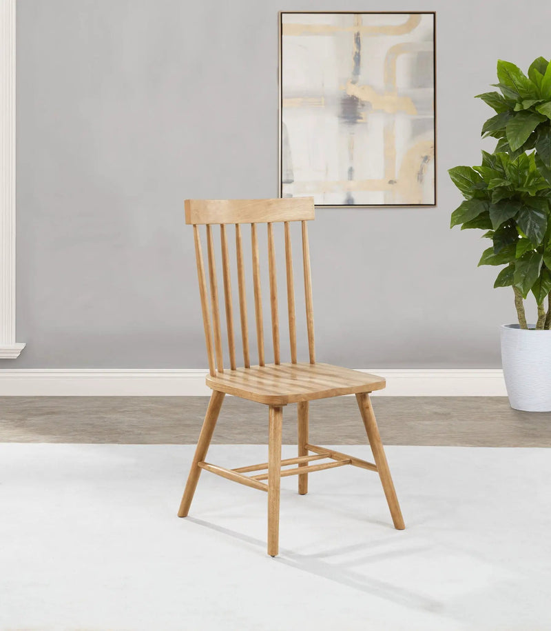 Andrews Windsor Spindle Back Dining Side Chair Light Ash (Set of 2) by Unique Piece Furniture