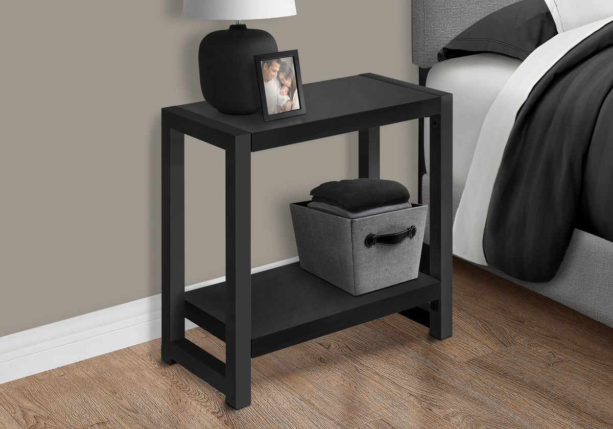 Narrow 2-Tier Accent Side Table with Wood-Look Finish – Black, Gray, or Light Brown, photo 7 of 12