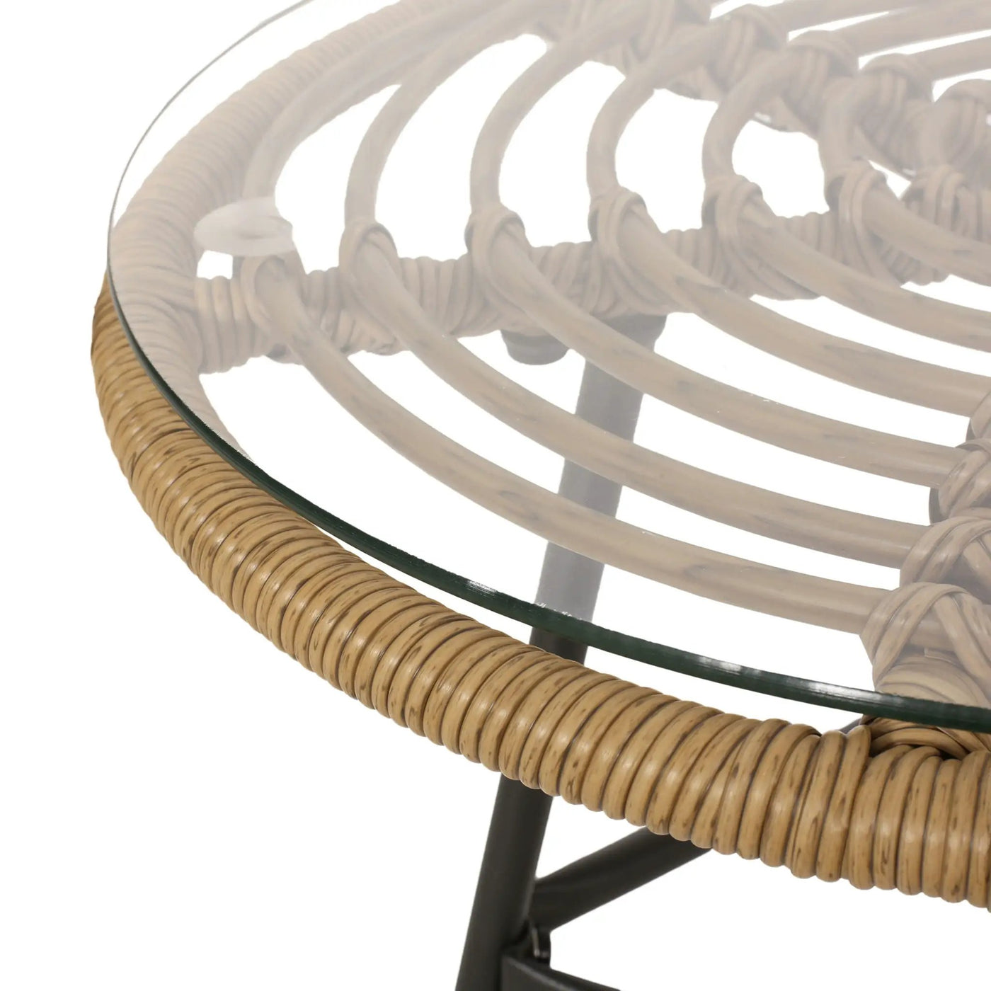 Petrichor Outdoor Side Table with Tempered Glass and Steel Frame by HouseOfZazla